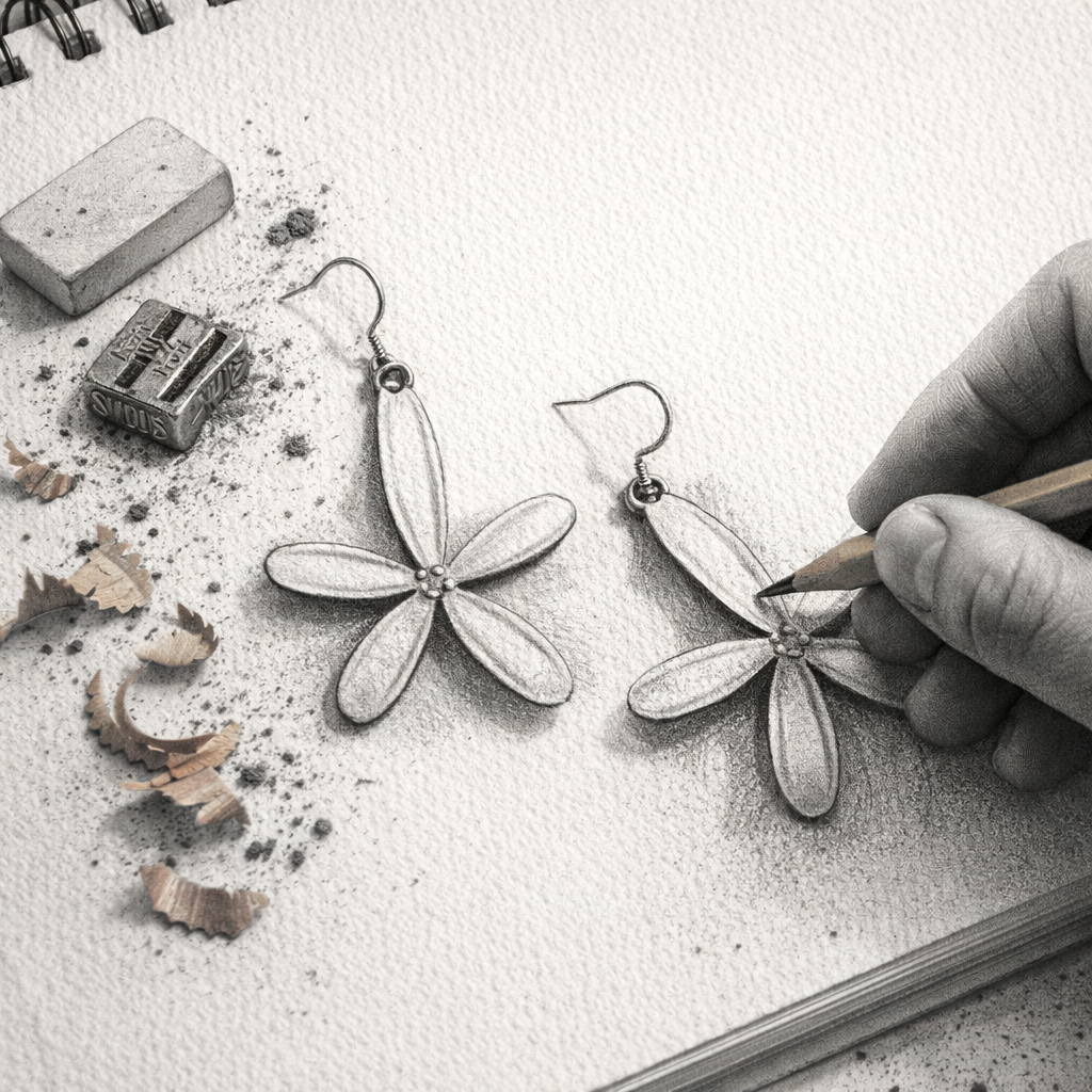 Golden Pearl Halo Stud Earrings – Elegant, Lightweight & Timeless