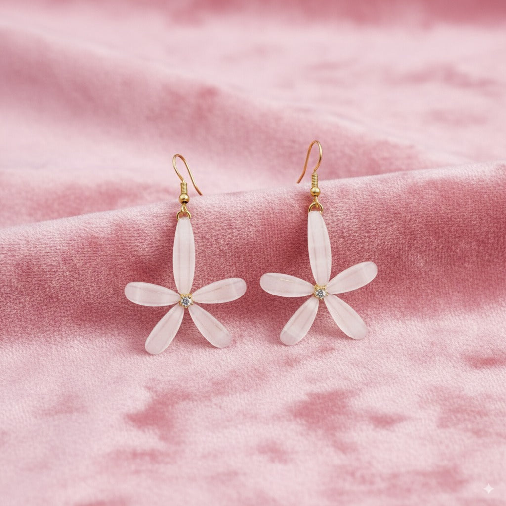 Lightweight floral dangle earrings for everyday wear |  Floral statement earrings | Handmade resin earrings