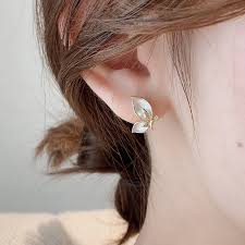 Golden Petal Stud Earrings – Minimal Floral Elegance