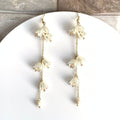 Ivory Floral Drop Earrings – Lightweight, Elegant & Timeless
